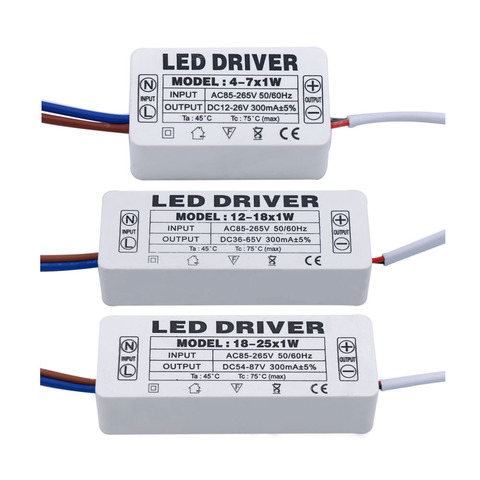 New LED Driver 2W 4W 10W 15W 30W 300mA LED Power Supply Unit AC90-265V Transformers For LED Lighting ► Photo 1/4