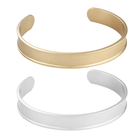 MYLONGINGCHARM 5pcs Open Cuff Bangles basic Stainless Steel Bracelet findings  Bracelet for Women ► Photo 1/4