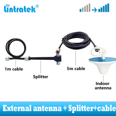 External antenna set contians 2 way Splitter cable suit for upgrade 2G 3G 4G GSM Signal repeater kit wide coverage  800~2500mhz ► Photo 1/6