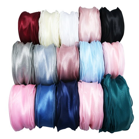 60mm Wave Silk Organza ribbon Bow material for hair ornament gift wrapping decoration lace ribbons ► Photo 1/6
