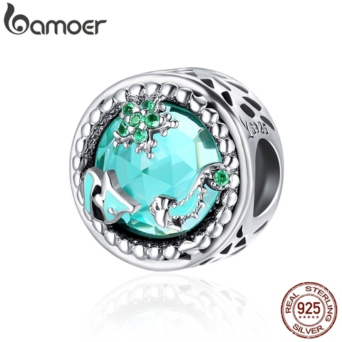 BAMOER Fashion New Genuine 925 Sterling Silver Mystery Ocean Charms Beads fit Women Charm Bracelets DIY Stone Jewelry SCC246 ► Photo 1/5