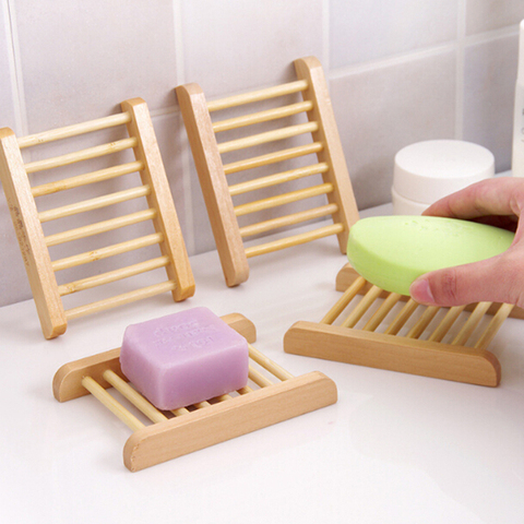 Portable Soap Dishes Natural Wood Soap Tray Holder Dish Storage Bath Shower Plate Home Bathroom Wash Soap Holder Organizer ► Photo 1/6