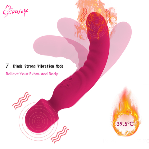 Heating Vibrator Av Wand Massager Vibrator Waterproof Soft Dildo Vibrator G Spot Clitoris Stimulator Adult Sex Toys for Woman ► Photo 1/6