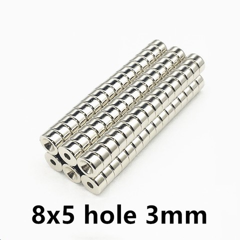 lot Dsic Magnet 8x5 mm Hole 3 N35 Strong D Countersunk NdFeB Magnet 8*5  Permanent Magnet 8x5-3 For Speaker ► Photo 1/1