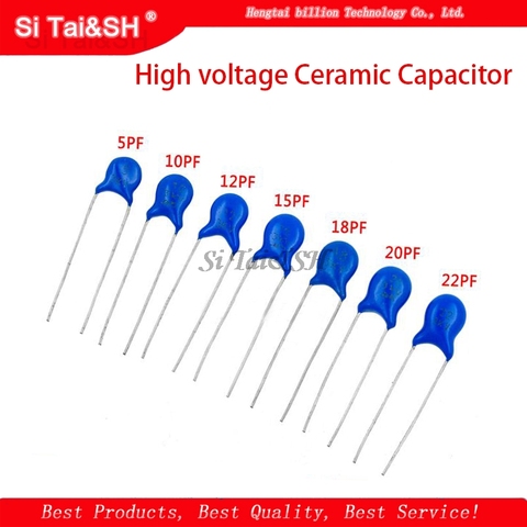 20pcs High voltage Ceramic Capacitor 3KV 5PF 10PF 15PF 20PF 22PF 27PF 30PF 47PF 56PF 100PF 220PF 1NF 2.2NF 3.3NF 4.7NF 10NF 22NF ► Photo 1/2