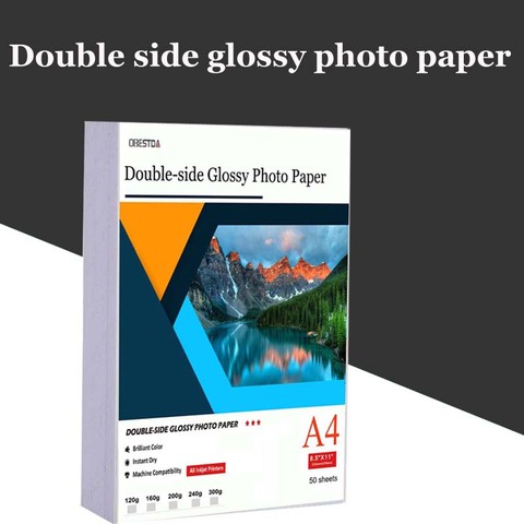 High quality 50 A4 Sheets double sided High Glossy Photo gloss For Inkjet Printer Photo white card Paper Coated paper ► Photo 1/3