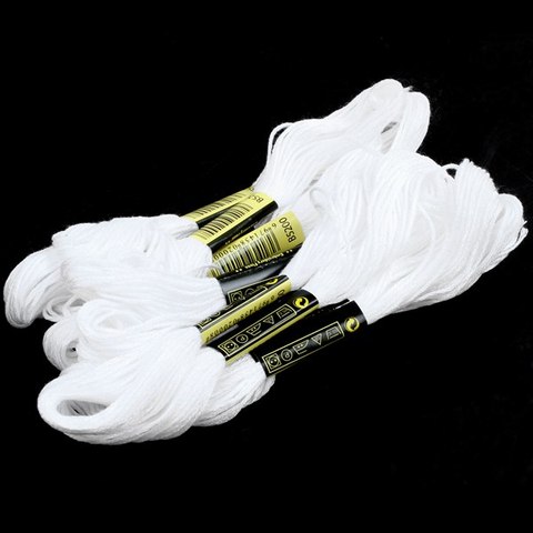 12 pcs/set White Anchor Cross needle Cotton Embroidery Thread Floss Skeins Sewing Craft Embroidery Floss Cross stitch 6 strands ► Photo 1/5