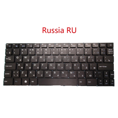 Laptop US RU Keyboard For Irbis NB11 NB34 English Russia Black Without Frame New ► Photo 1/4
