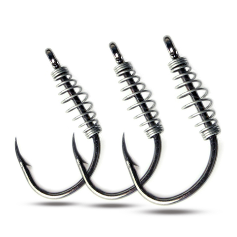 10Pcs Fishing Hooks Spring Swivel Explosion Hook Jig Barbed Hook Single Circle Carp Fishinghook Fly Fishing Accessories Tackle ► Photo 1/6