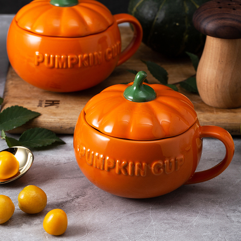Creative Ceramics Mugs Pumpkin Cup Milk Water Cup Breakfast Bowl Dessert Oatmeal Bowl Ypgurt Cup Halloween Gift Novelty Gifts ► Photo 1/6