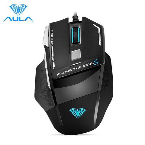 AULA S12 Professional Wired Gaming Mouse 7 Buttons 3500DPI Adjustable LED Backlight Optical Computer Mouse Gamer for Desktop PC ► Photo 1/6