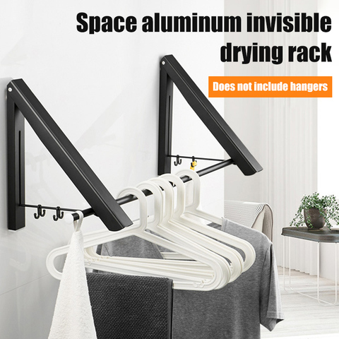 Newly Folding Clothes Hanger Foldable Multifunction Wall Mounted Clothes Rail Drying Rack ► Photo 1/6