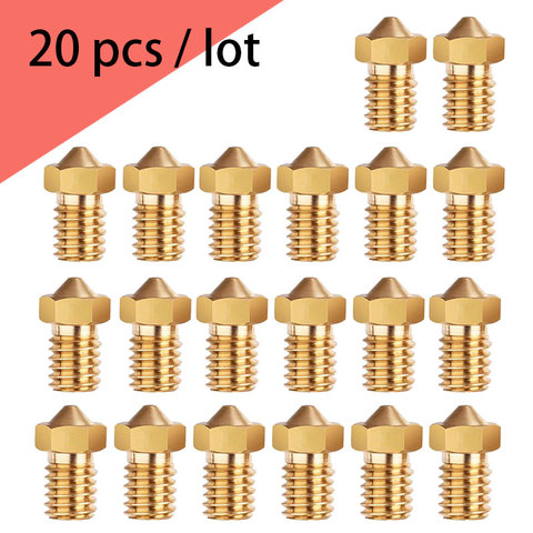 20pcs 3D Printer V5 V6 M6 threaded Nozzle 0.2 0.25 0.3mm 0.35 0.4mm 0.5 0.6 0.8 1.0 Part Copper 1.75mm Filament ► Photo 1/6