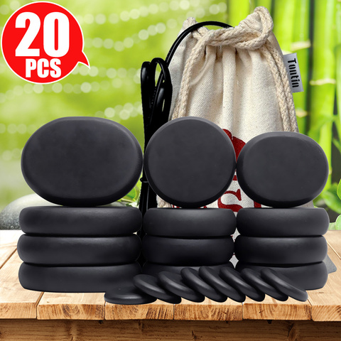 Tontin Hot Stone Massage Set Heater Relieve Stress SPA Solan Health Care Lava Basalt round massage tool Stones CE RoSH ► Photo 1/6