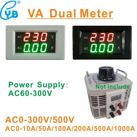 YB4835VA AC 0-500V LED Digital Voltmeter Current Meter Ammeter AC 10A 50A 100A Voltage Meter Amperemeter for Single Phase Variac ► Photo 1/6