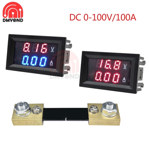 Mini 0.28inch DC0-100V 100A LED Digital Voltmeter Ammeter Volt Ampere Meter Amperemeter Voltage Indicator Tester with FL-2 Shunt ► Photo 1/6