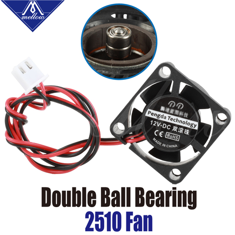 1pcs 12V/24V 2510 Fan 3D Printer Small Cooling Dual Ball Bear For Ultimaker 2 UM2 Crazy Mosqui Extruder Hotend ► Photo 1/6