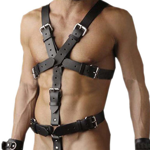 Men Sexy Harajuku Leather Harness Bdsm Bondage Pastel Fantazi Seks gg Shoulder Belt Gothic Punk Cinturon Mujer Chest Suspenders ► Photo 1/6