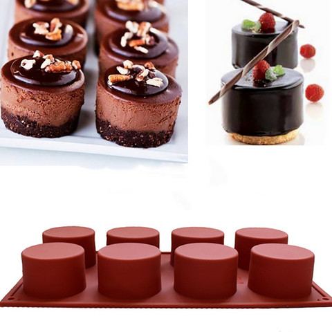 8 Cavity Round Silicone Cake Mold Pastry Baking Round Jelly Pudding Soap Form Ice Cake Decoration Tool Disc Bread Biscuit Mould ► Photo 1/6