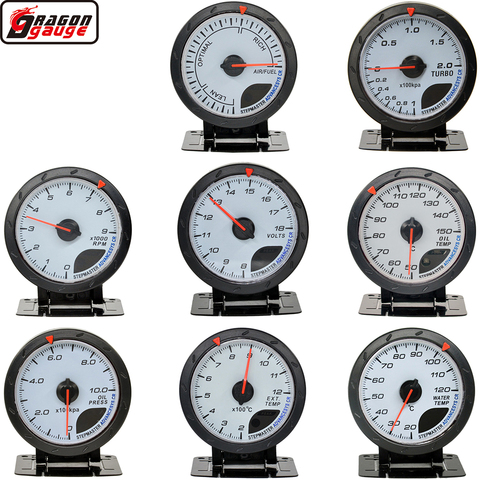 Dragon 60mm Auto Car Meter Boost Water Temp Oil Temperature Pressure Tachometer Volt Air Fuel Exhaust GAS RPM White Face Gauge ► Photo 1/6