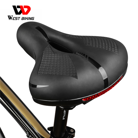 WEST BIKING Bicycle Big Butt Saddle Seat Waterproof Road MTB Bike Thicken Wide Soft Pad Comfort Cushion For Cycling ► Photo 1/6