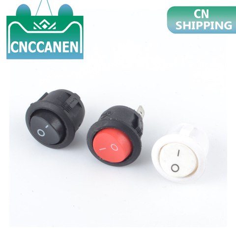 Red Black White 20mm Diameter ON/OFF Round Rocker Toggle Switch 6A/250VAC 10A 125VAC Plastic Push Button Switch ► Photo 1/6