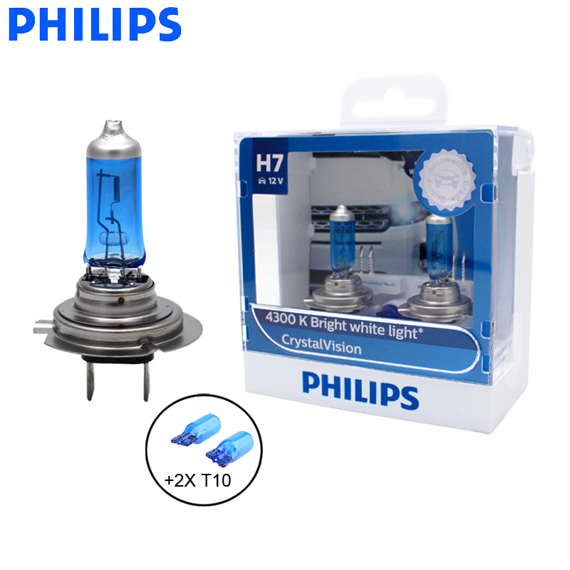 Philips H7 12V 55W Crystal Vision 4300K Bright White Light Halogen