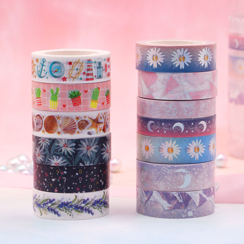 Kawaii Daisy moon Washi Tape Ocean geometry Decorative Adhesive Tape DIY Scrapbooking Sticker Label Stationery Masking tape ► Photo 1/6
