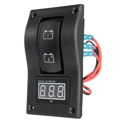 12-24V LED Dual Battery Test Panel Rocker Switch Car Truck Marine Boat Voltmeter 4P ON-OFF-ON ► Photo 1/6