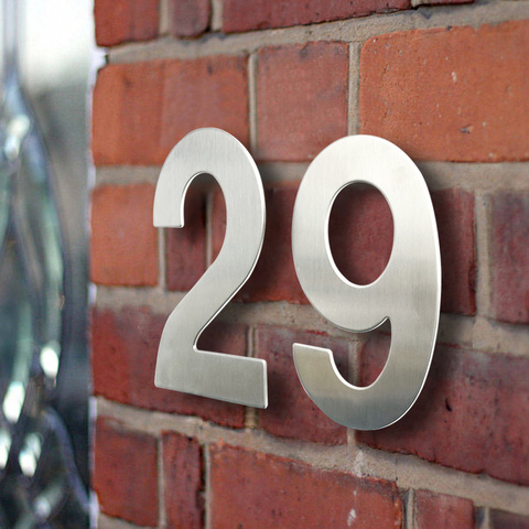 15cm House Number Sign #0-9 Huisnummer Outdoor Silver 6 inch.Door Numbers Plate Home Address Signage Numeros Casa Exterior Big ► Photo 1/6