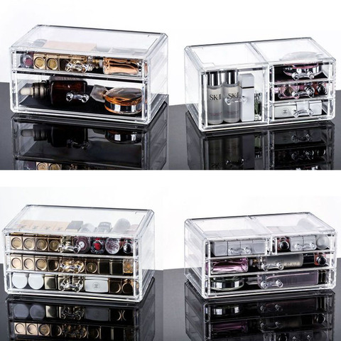 Drawer Makeup Organizer Cosmetics Storage Box Organizador Maquillaje Transparent Plastic Box Lipstick Jewelry Display Stand ► Photo 1/6