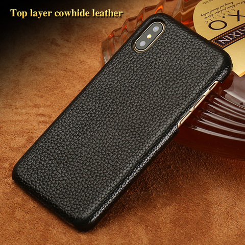 Genuine Litchi Grain Leather Case For Xiaomi Redmi Note 9S 9 Pro Note 8 Pro 8T Note 7 cover For Mi 8 10 9T Pro 9 A3 Poco F2 Pro ► Photo 1/6