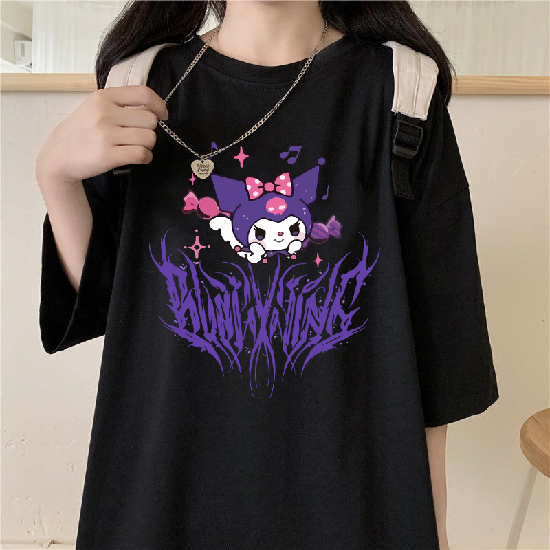 Harajuku Anime Cute Kuromi Girl Short Sleeves T-Shirt