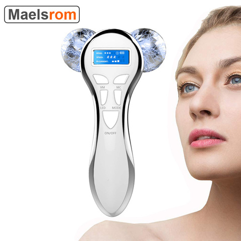 4D Microcurrent Facial Massager Roller USB Rechargeable Face Lift Beauty Roller Body Massage for Anti Aging Wrinkles Face Slim ► Photo 1/6