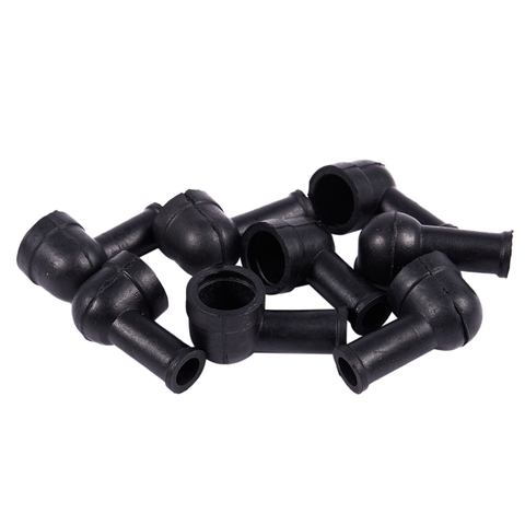 8 Pcs 15mm x 8mm Black Smoking Pipe Shaped PVC Battery Terminal Insulating Covers Boots ► Photo 1/6