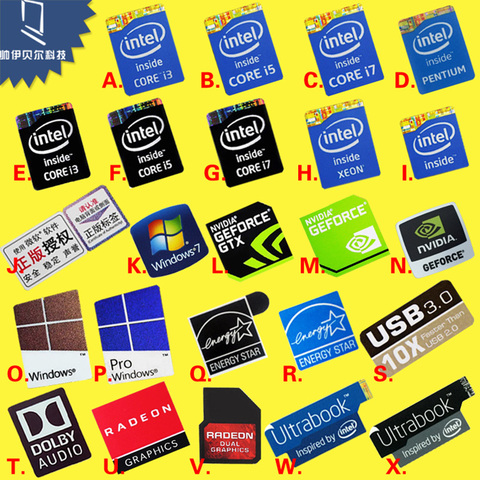 Original 6 7 8th generation Intel i3 i5 i7 Celeron intel Xeon Pentium processor Dolby sticker label ► Photo 1/1