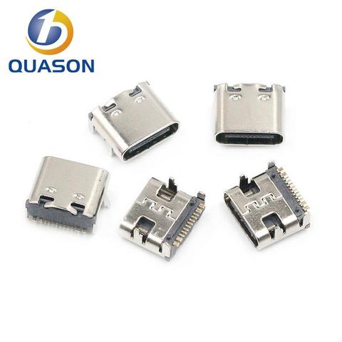 10PCS SMT USB 3.1 Type-C 16pin female connector For Mobile Phone Charging port Charging Socket Tow feet plug ► Photo 1/5