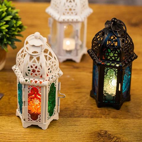 European Moroccan Wrought Iron Glass Candlestick Wind Lamp Classical Wind Lamp Bar Creative Home Candle Table Lamp ► Photo 1/6