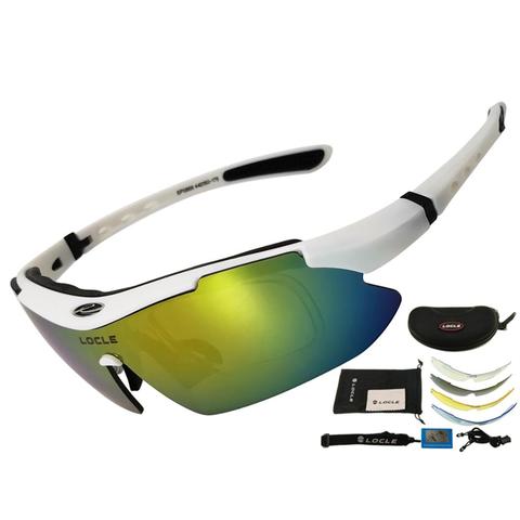 LOCLE Hiking Glasses UV400 Polarized Sunglasses Men Tactical