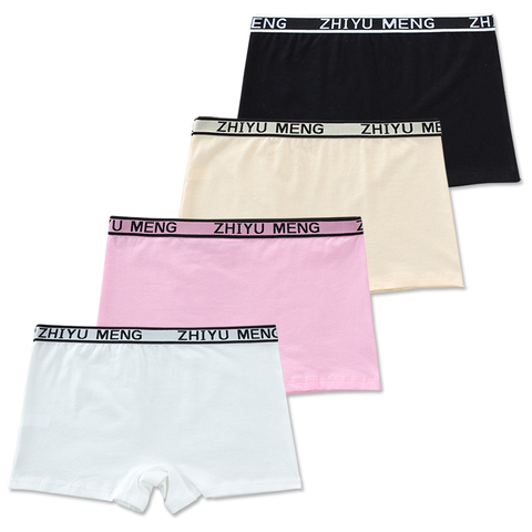 4Pcs/Lot Girls Boxer Briefs Panties Underwear Underpants Girl for Kids Children 8-14Y ► Photo 1/6