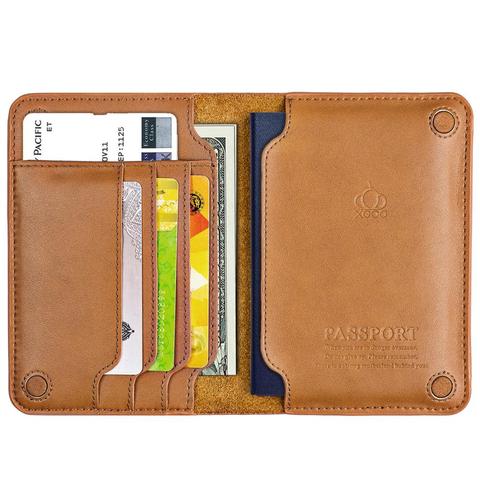 Premium Genuine Leather Passport Holder Passport Cover Russia Case for Car Driving documents Travel Wallet Organizer Case ► Photo 1/6