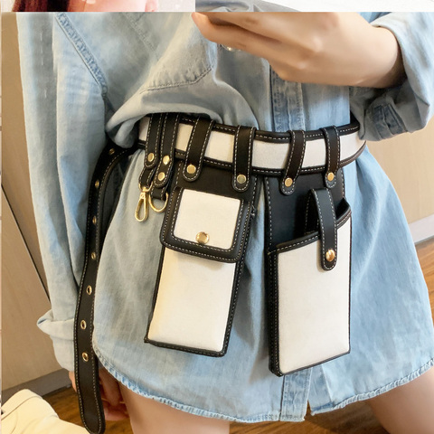 Waist Bags For Women 2022 Fashion Leather Waist Belt Bag Ladies Crossbody Bag Girl Fanny Pack Phone Pouch Casual shoulder Packs ► Photo 1/6