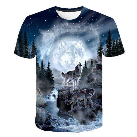 Male Fashion T-shirt Male 2022 Newest 6XL Wolf 3D Print Animal Cool Funny T-Shirt Men Short Sleeve Summer Tops T Shirt Tshirt ► Photo 1/6