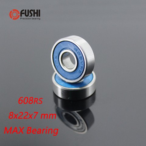 608 2RS Max Cartridge Bearing 8x22x7 mm ( 2 Pcs ) ABEC-3 Frame Pivot 608 VRS Full Ball Bearings ► Photo 1/6