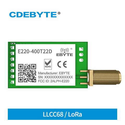 433MHz LLCC68 LoRa 470MHz Wireless Module 22dBm Long Range 5km CDEBYTE E220-400T22D SMA-K UART RSSI Transmitter Receiver SEMTECH ► Photo 1/6