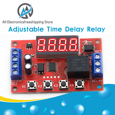 DC 5V 12V 24V 10A Adjustable Time Delay Relay Module LED Digital Timming Relay Timer Delay Trigger Switch Timer Control Switch ► Photo 1/6