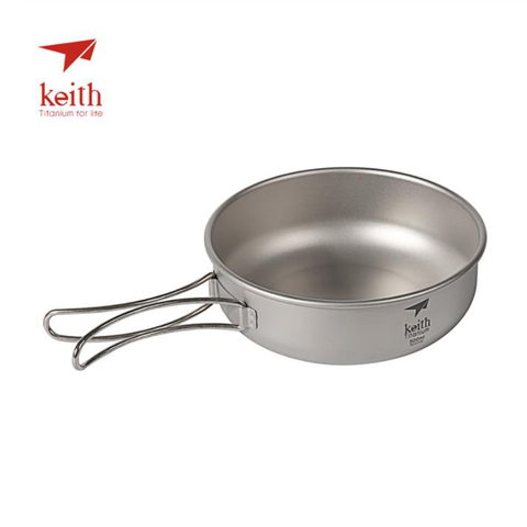Keith Camping Titanium Bowls 300ml-600ml With Titanium Folding Handles Folding Bowls Cookware Tableware Cutlery Ti5323-Ti5326 ► Photo 1/6