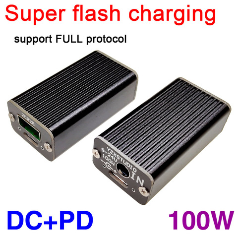 100W Super flash Fast charging QC battery USB CAR charger DC + PD  to Full protocol pd + port VOOC QC4 PD3 FOR notebook DC POWER ► Photo 1/4