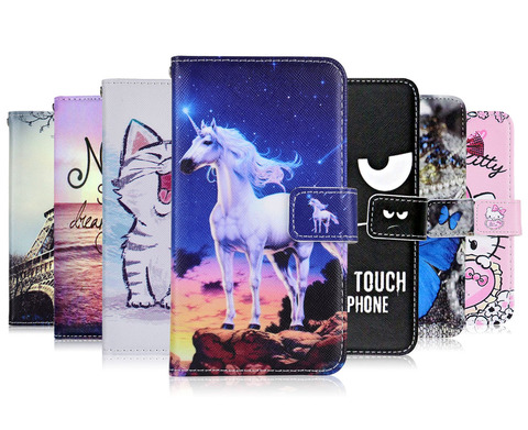 For On BQ 6040L Phone Case Wallet Case For BQ 5518G 5528L 5530L 5535L 5541L 5730L 6035L 6040L Back Cover Cat Owl Butterfly Coque ► Photo 1/6