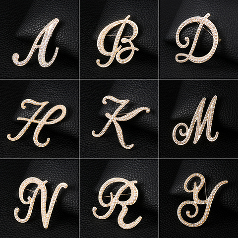WEIMANJINGDIAN New Arrival Simulated Pearl Letters Initial Brooch Pins in Gold Color Plated ► Photo 1/6